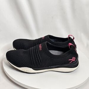 Kuru Stride Knit Slip On Shoes Sneakers Lightweight Black Pink Womens Size 7‎
